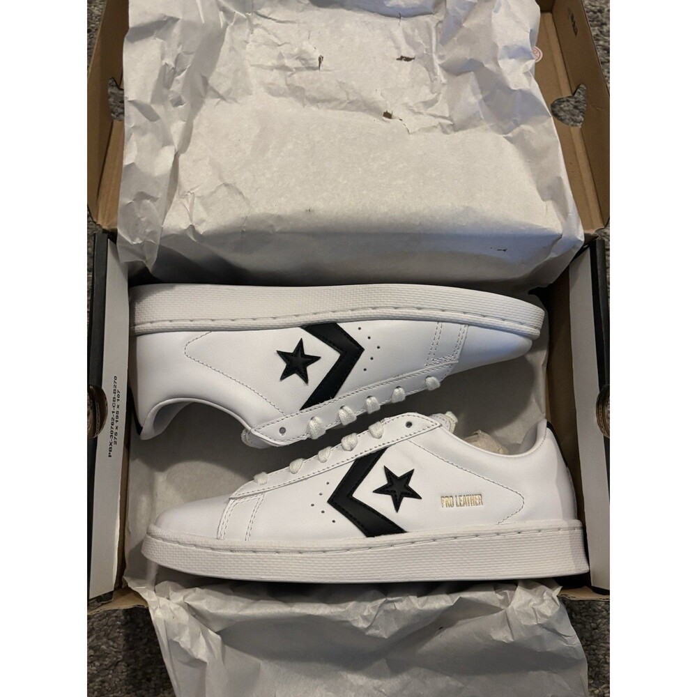Converse Pro Leather Ox Shoes Womens Size 6.5 Men’s 5 White Black 167237C